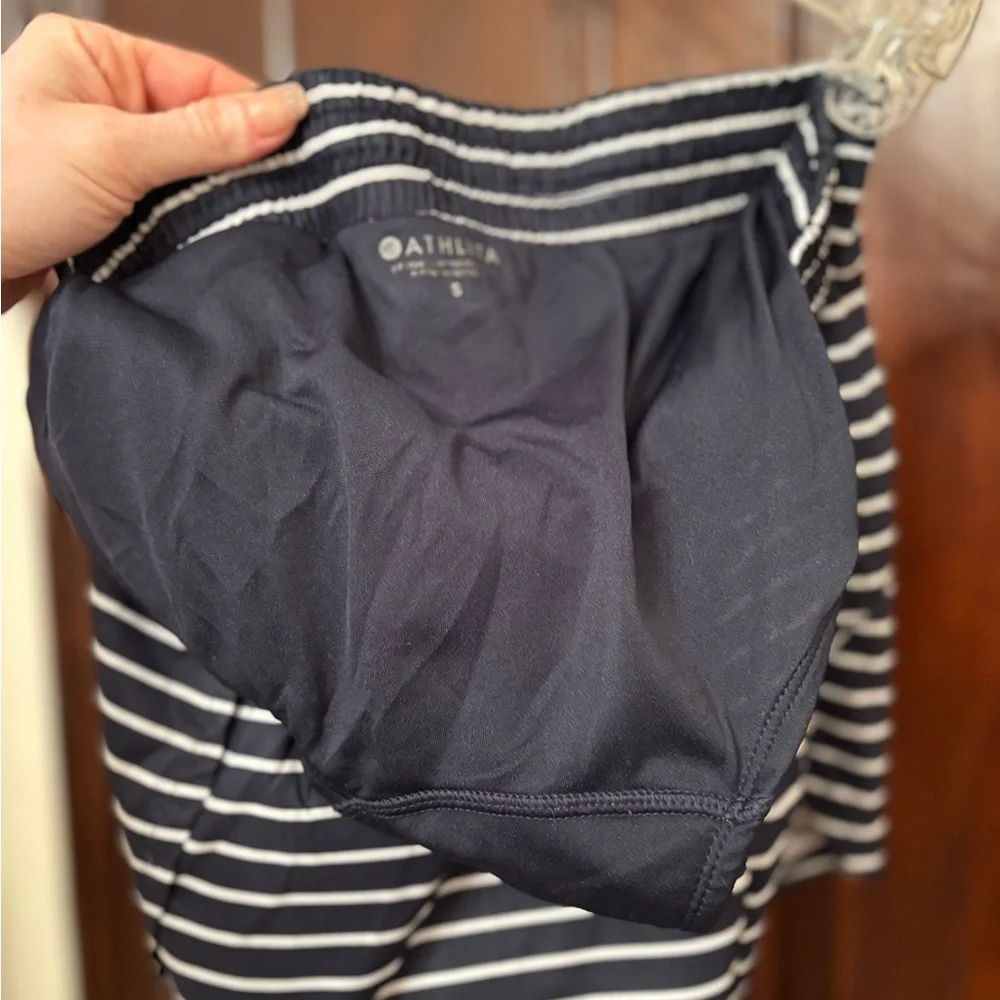 Athleta Navy Stripped Shorts - Picture 3 of 5